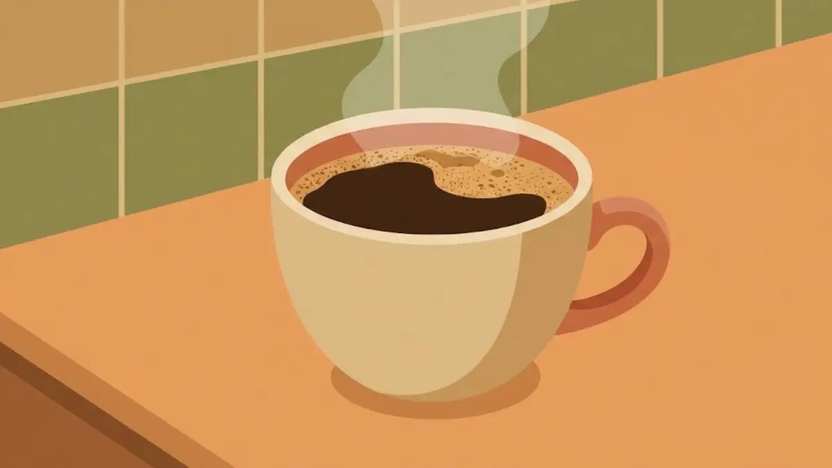 Cup of rich concentrated coffee brewed in a moka pot